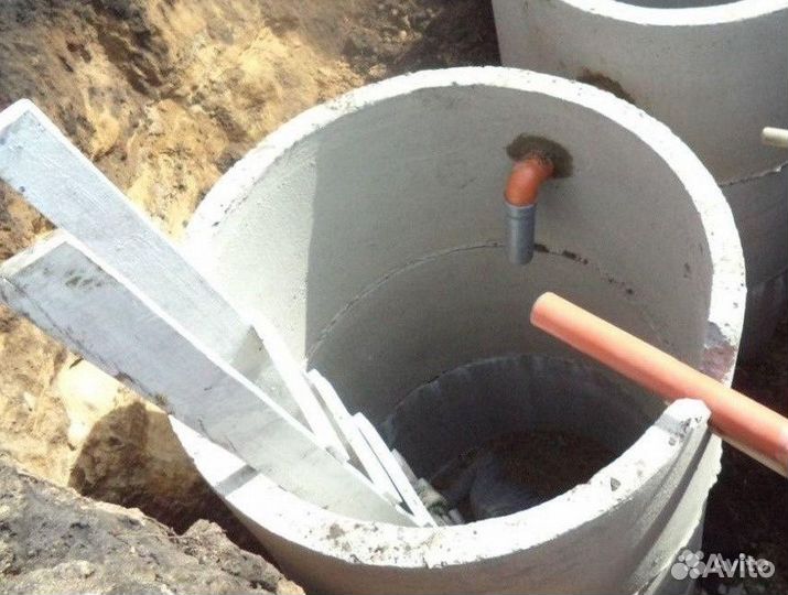 Цельнобетонное кольцо, D:1м, H:0,9м