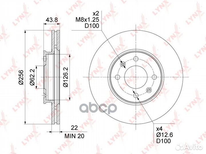 Диск тормозной перед BN1431 lynxauto