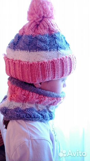 Комплект шапка и шарф для девочки