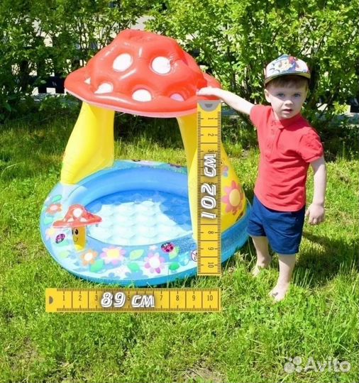 Детский надувной бассейн с крышей