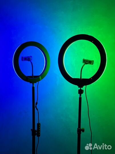 Кольцевая лампа 26 см RGB + штатив