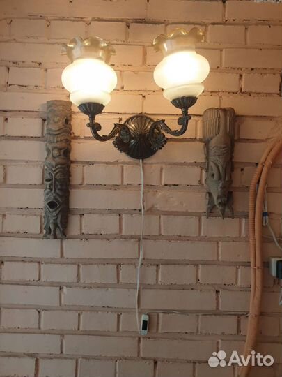 Африканская маска из дерева 1980-1985г, 11*38см