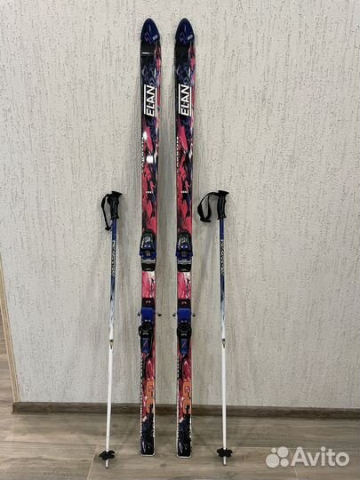 Горные лыжи elan, Ботинки lange, палки, чехол