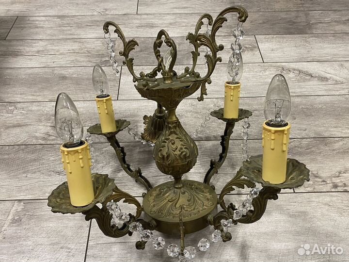 Винтажная люстра из бронзы