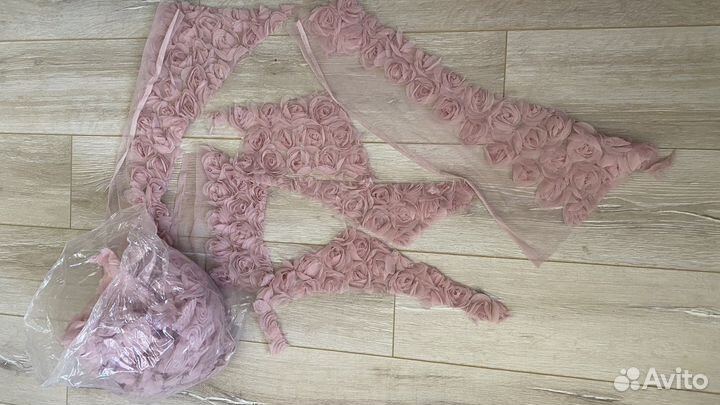 Набор отрезов ткани из роз для рукоделия