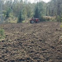 Вспашка земли Выравнивание участков газон под ключ, Краснознаменск