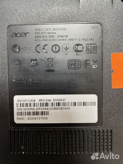 Acer ES1-511 в разбор