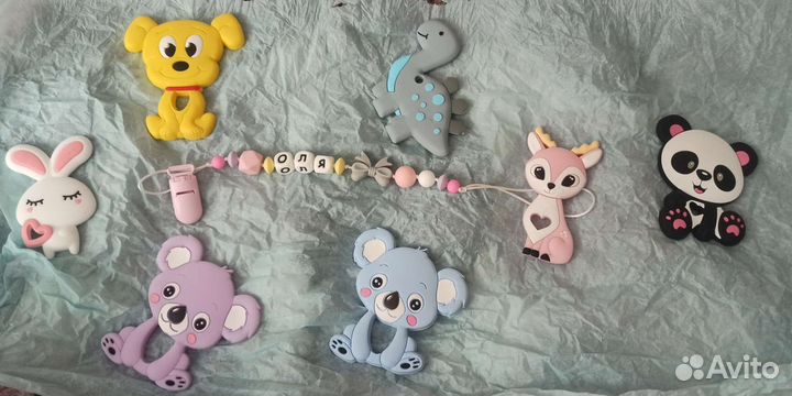 Именной грызунок, держатель для соски