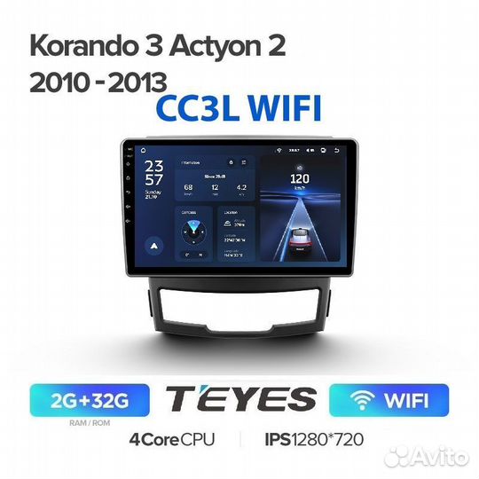 Магнитола SsangYong Korando 3 Teyes CC3L wifi 2/32