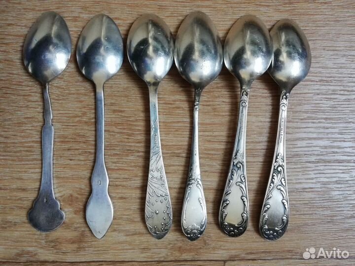 Ложки мельхиоровые 6 шт. Разные. 250 - 1 шт