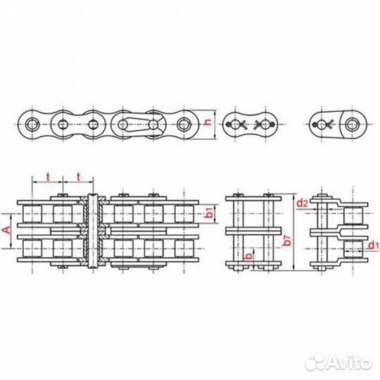 Цепь 2пр-25,4-114 (16A-2) (5,003 м) акмаш-холдинг