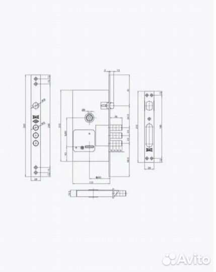 Врезной замок Kale (Кале) Kilit 252/RL (сувальдный