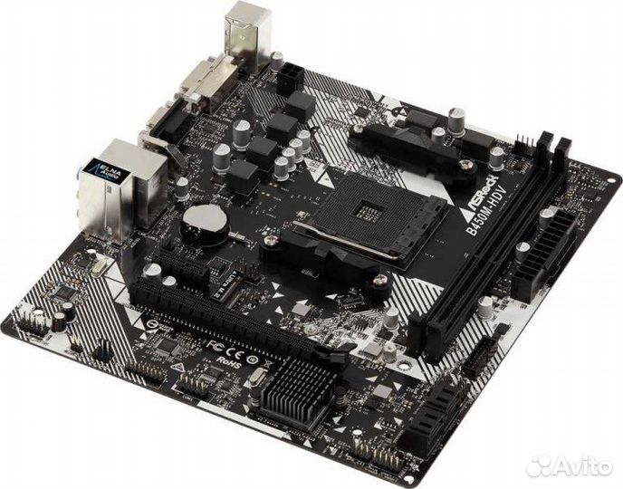 Материнская плата Asrock B450M-HDV R4.0 Soc-AM4 AM