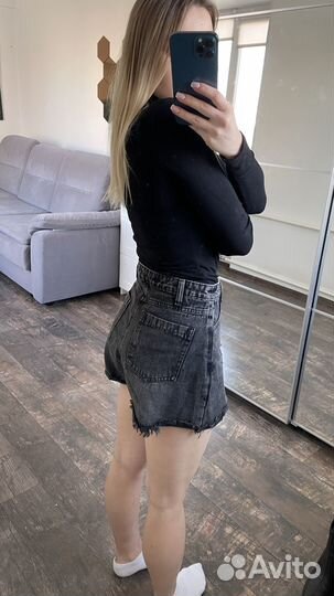 Джинсовые юбка— шорты 42