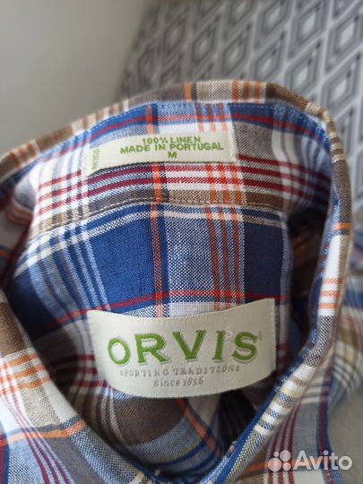 Мужская льняная рубашка Orvis короткий рукав
