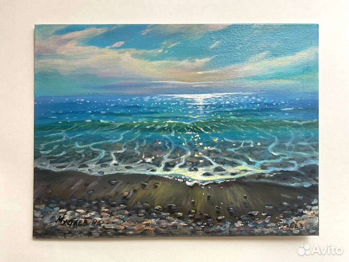 Картина морской пейзаж, с волной