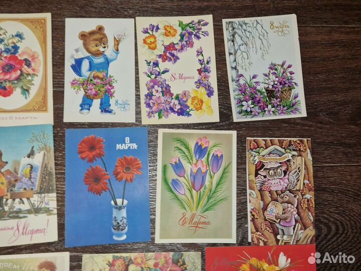 Открытка с праздником 8 марта 70х
