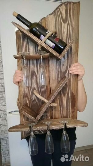 Полка барная. Массив дерева
