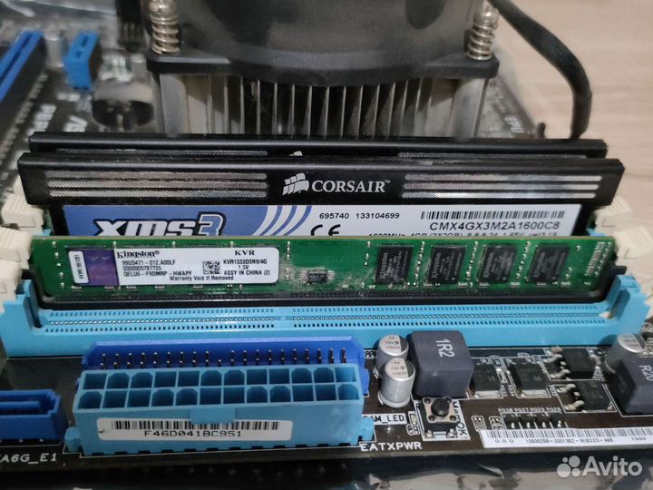 Материнская плата с пр-ом i5-2400,памятью и кулер