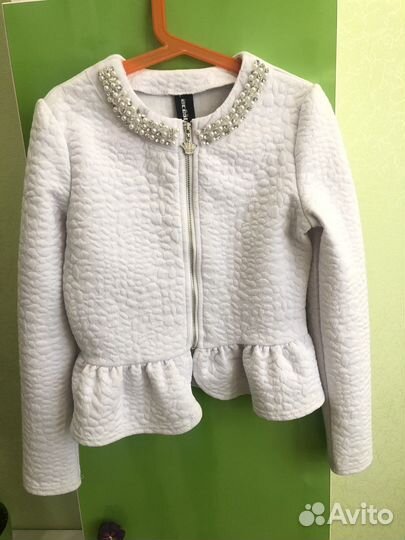Жакет белый для девочки 140