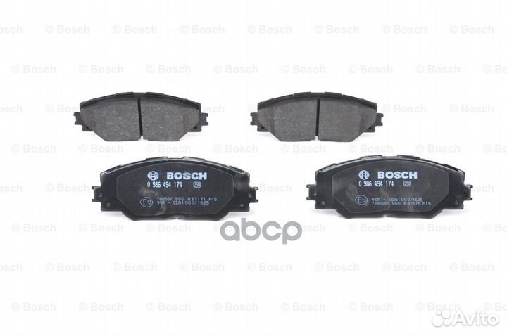 Колодки тормозные передние bosch 0 986 494 174 0