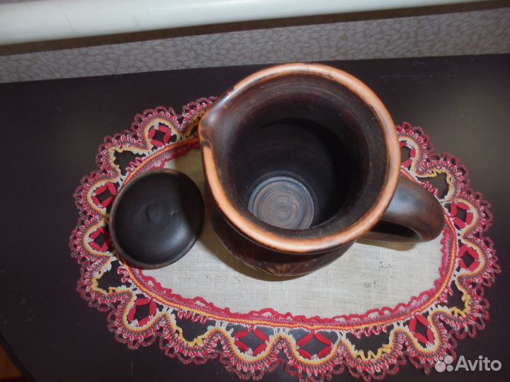 Кувшин глина объём 2,8 л Россия ручная работа