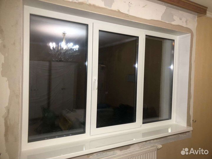 Окно пластиковое три секции