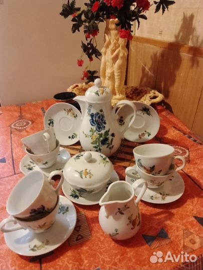 Kahla-Фарфор ГДР. Сервиз кофейный Винтаж