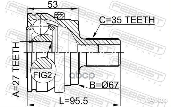 Шрус наружный 27x67x35 1610-203 Febest