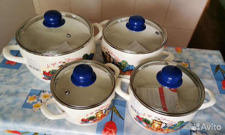 4 Кастрюли эмалированные metrot Сербия