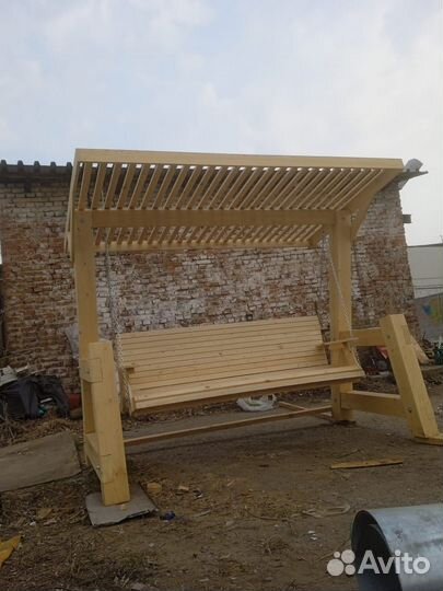 Качели садовые деревянные