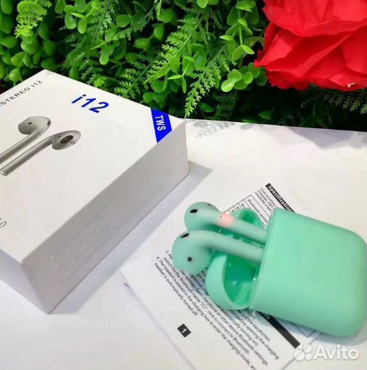 Беспроводные наушники TWS i12 (Green)