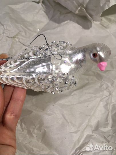 Птичка голубь стекло игрушка