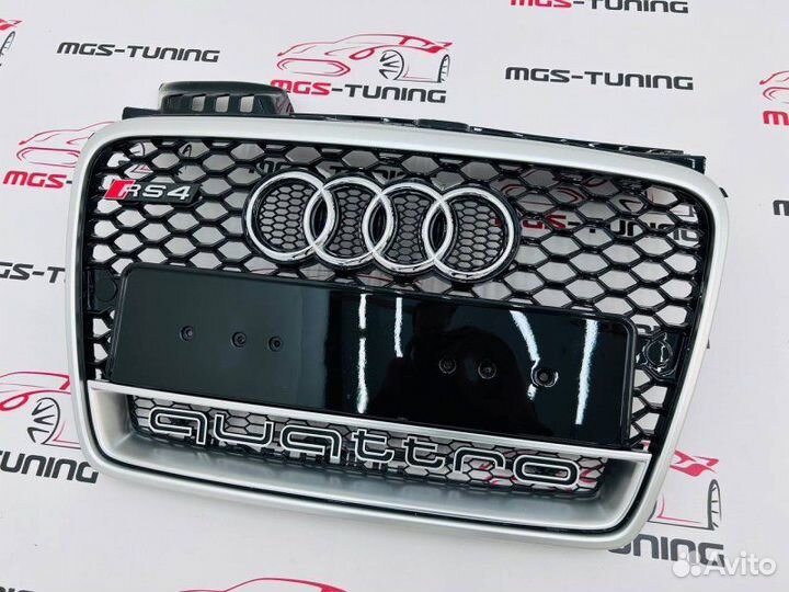 Решетка на Audi A4 в стиле RS4 04-09 гг. дизайн 2