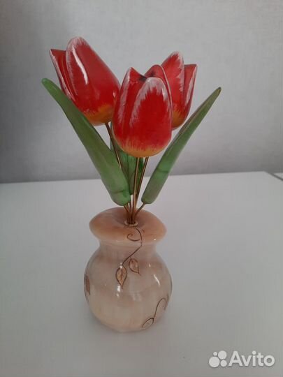 Цветы из натурального камня - селенит