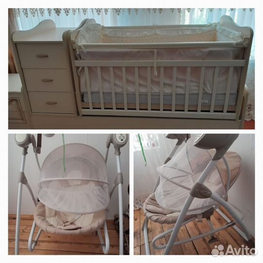 Детская кроватка, качели