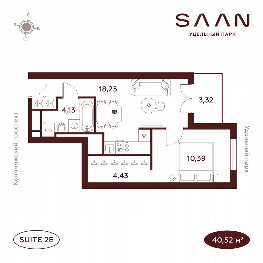 1-к. квартира, 40,5 м², 13/23 эт.