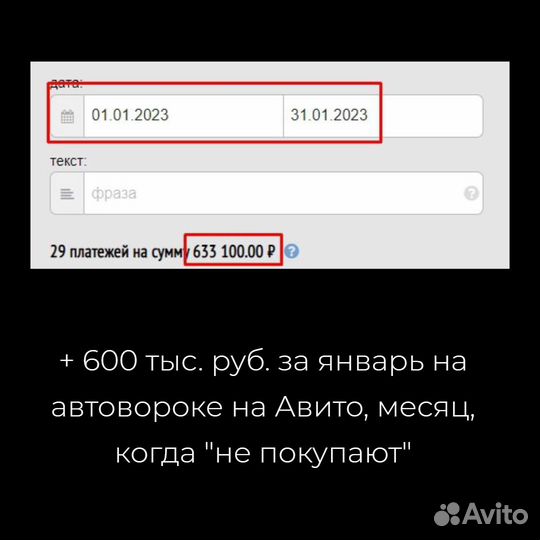 Готовый инфо бизнес через Авито, доход от 500 т.р