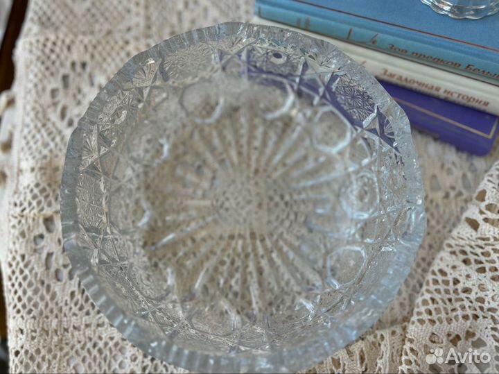 Салатник хрустальный большой СССР ЧССР
