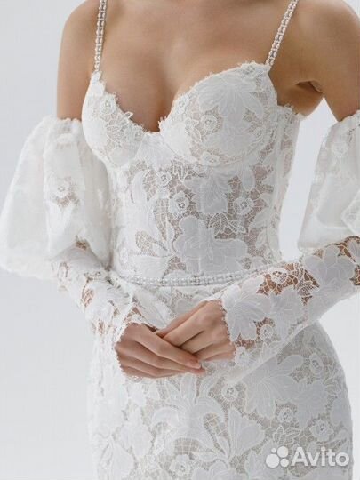 Свадебное платье с кейпом, русалка, бохо. Салон