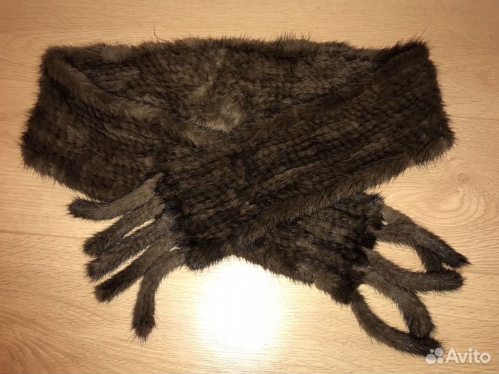 Шарф норка коричневый