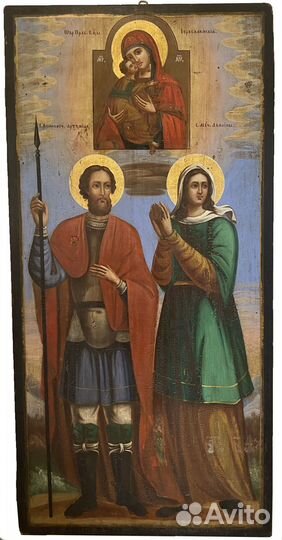 Старинная храмовая икона Иерусалимская Богородица