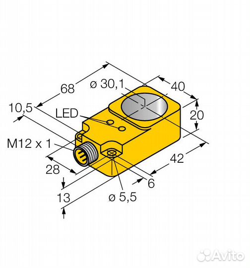 Индуктивный кольцевой датчик Bi30R-Q20-AP6X2-H1141