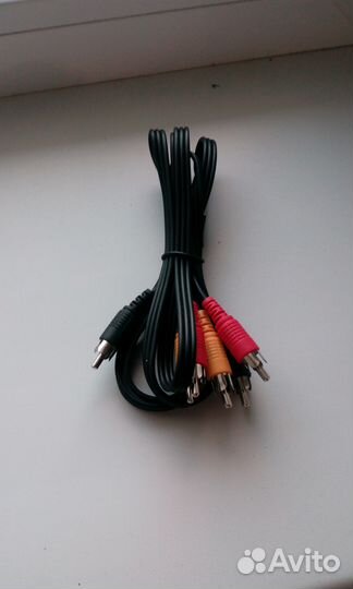 Аудио-видео кабель 3RCA, тюльпан, 3 штекера на 3 ш