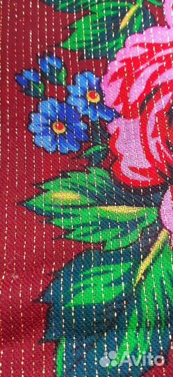 Японский старинный шерстяной платок с люриксом