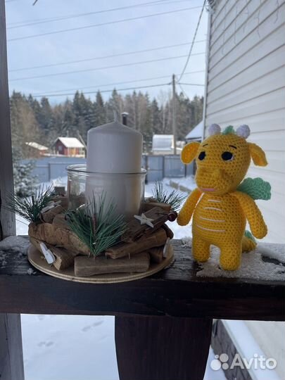 Вязаные игрушки ручной работы. Дракон символ 2024