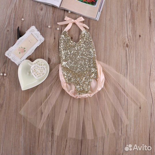 Боди нарядное для девочки в размерах 68, 74, 86