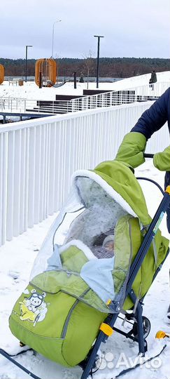 Детские санки коляска с колесами