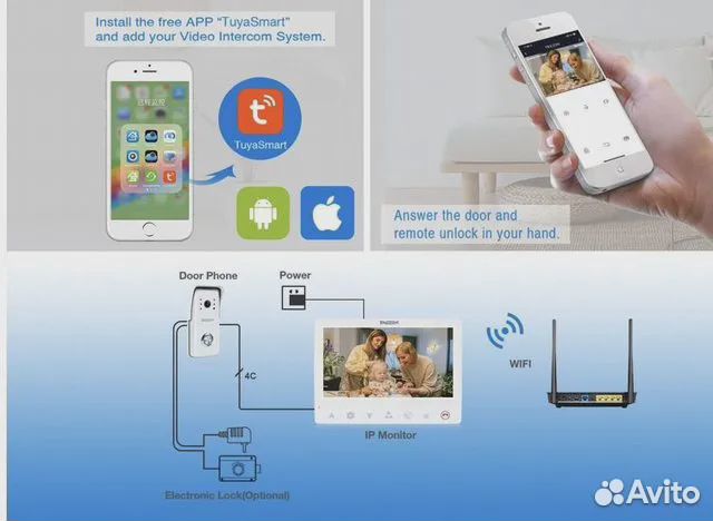 Видеозвонок домофон с Wi Fi