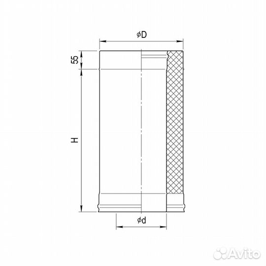 Сэндвич ferrum 0,25м (430/0,5мм + оц.) Ф135х200